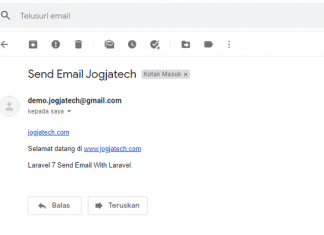 Laravel 7 Send Email Laravel using Queue Example Inbox Email Berhasil Diterima