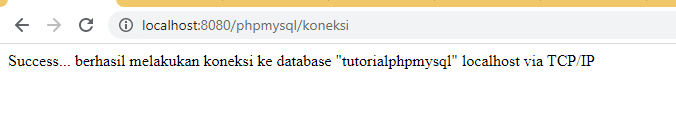 koneksi database php mysql berhasil