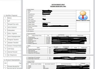Codeigniter Sistem Informasi Database Kepegawaian Preview DRH Pegawai