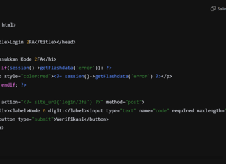 Mengintegrasikan Google Authenticator (untuk Autentikasi Dua Faktor atau 2FA ke dalam CodeIgniter 4 pada Form Login View Verifikasi 2FA