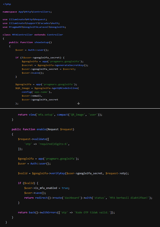 Controller MFAController