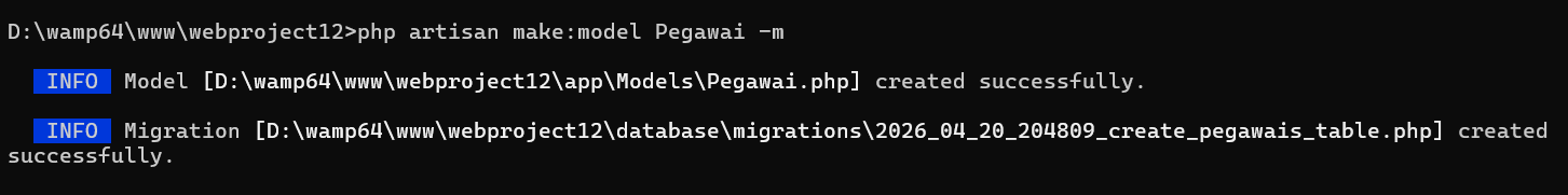 Laravel 12 make Model artisan