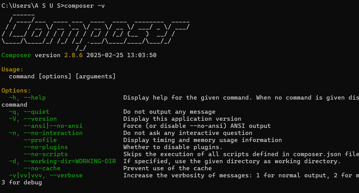 cek composer di komputer