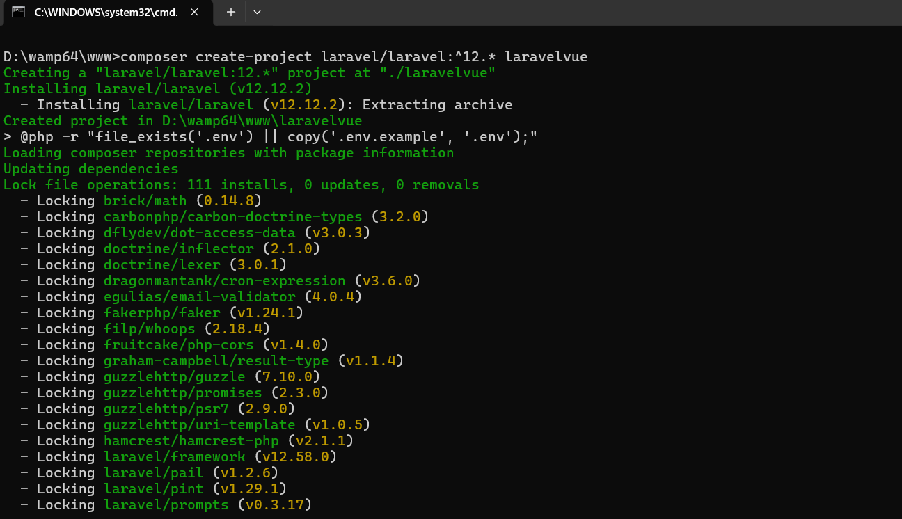 Proses Instalasi Laravel 12