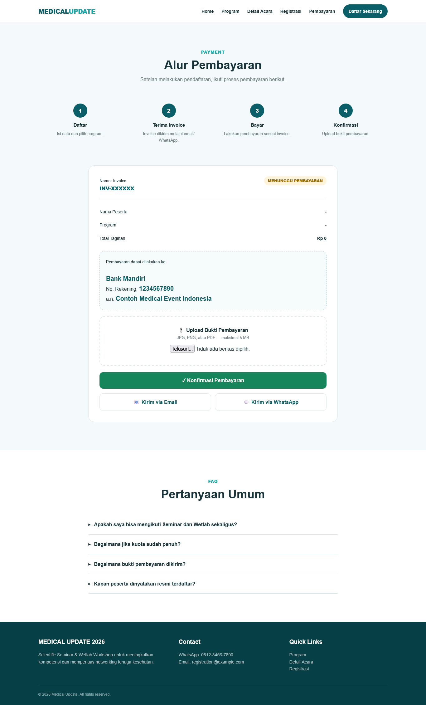 Website Registrasi dan Manajemen Peserta Workshop Alur Pembayaran dan Konfirmasi